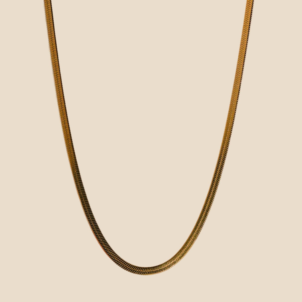 18K gold-plated stainless steel herringbone chain