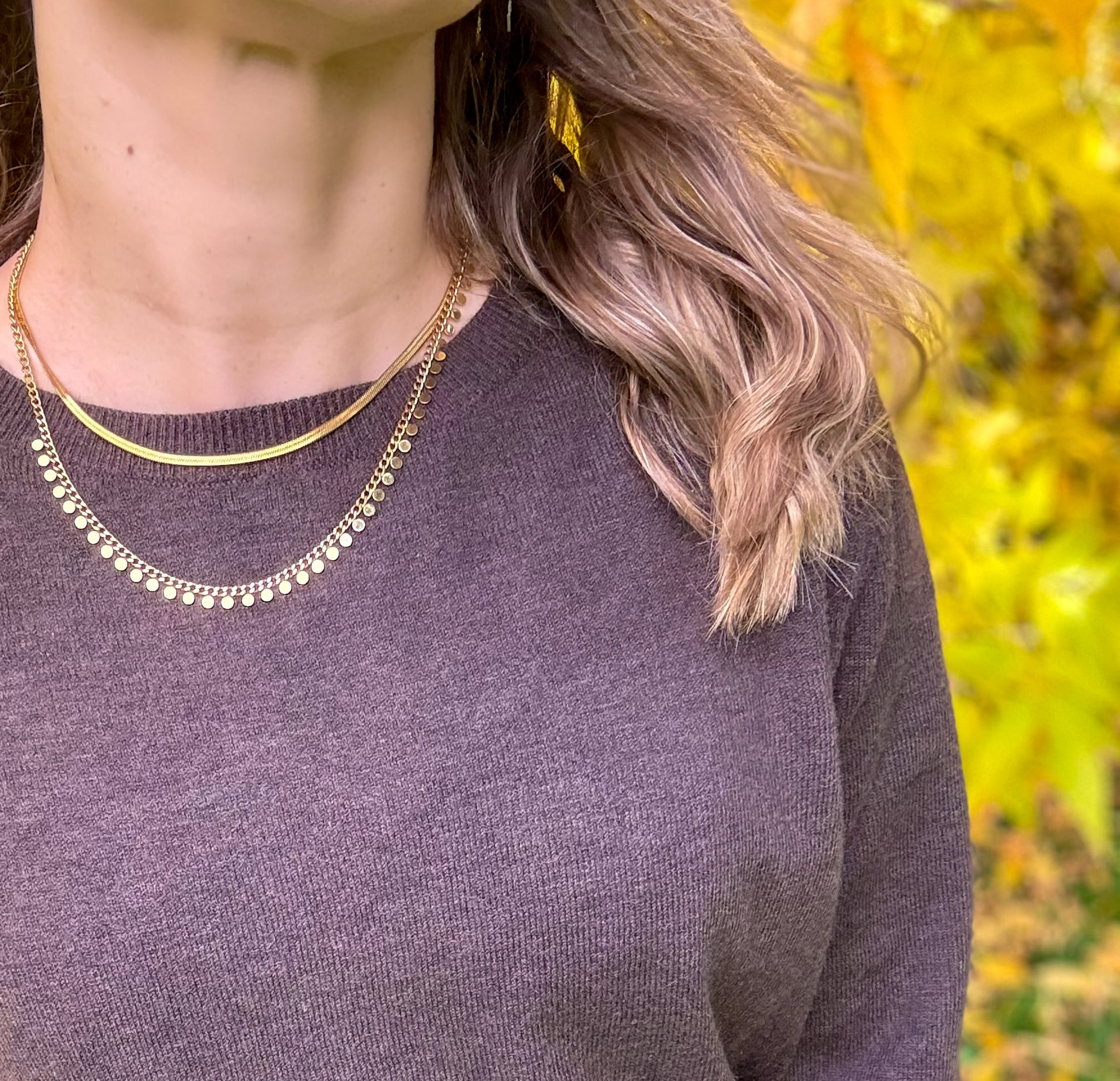 Gold-plated herringbone chain