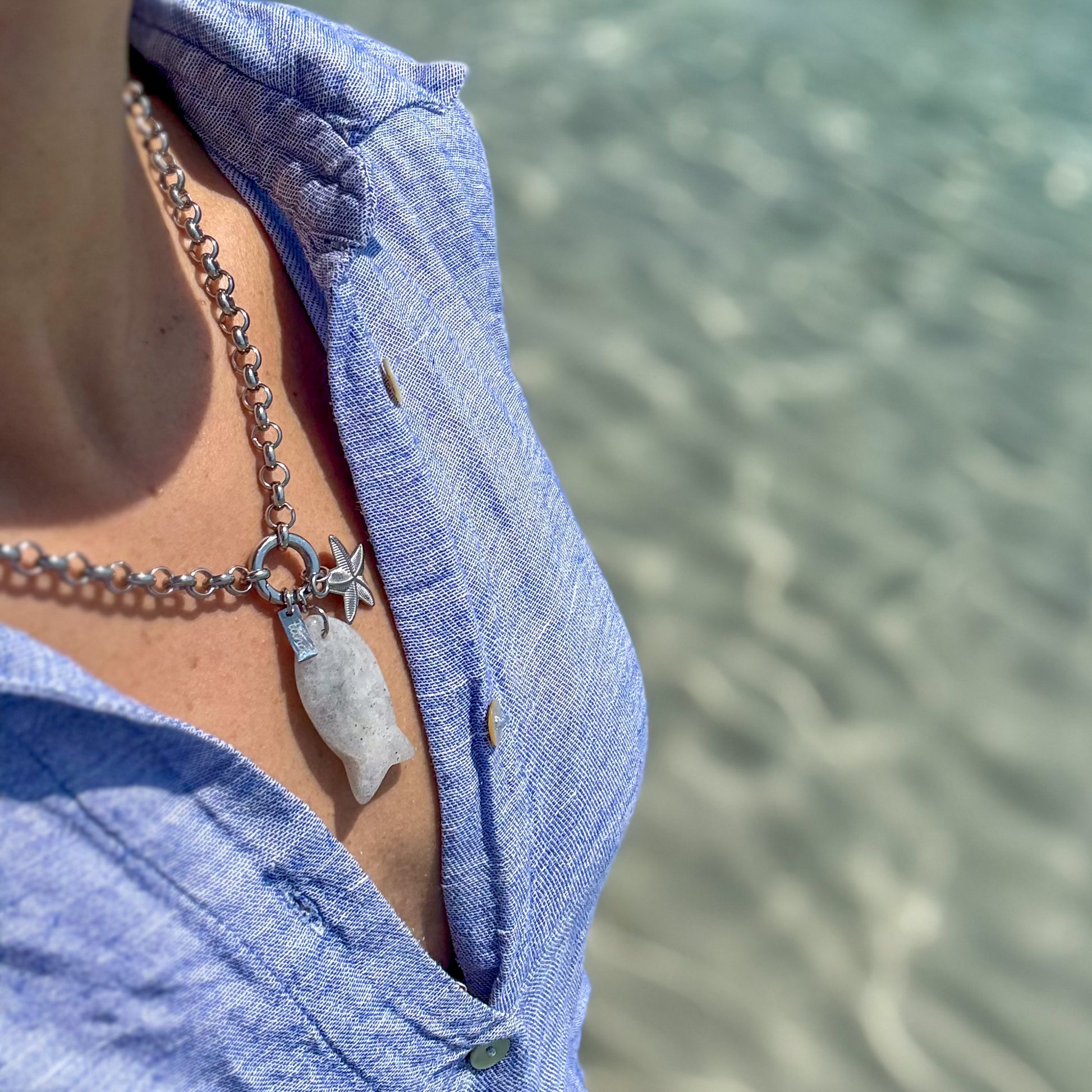 Necklace Crystal Fish - Silver