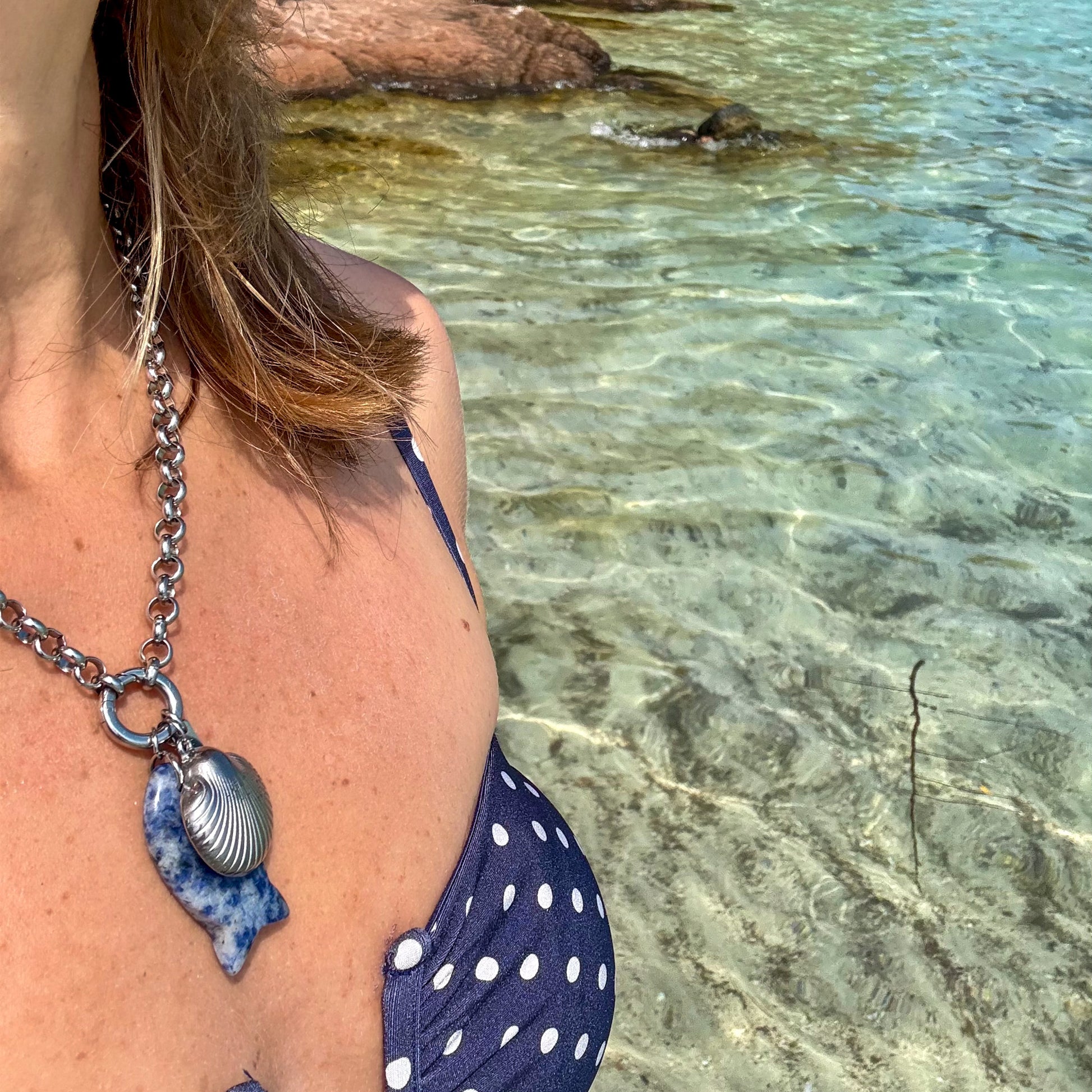 Necklace Crystal Fish - Silver