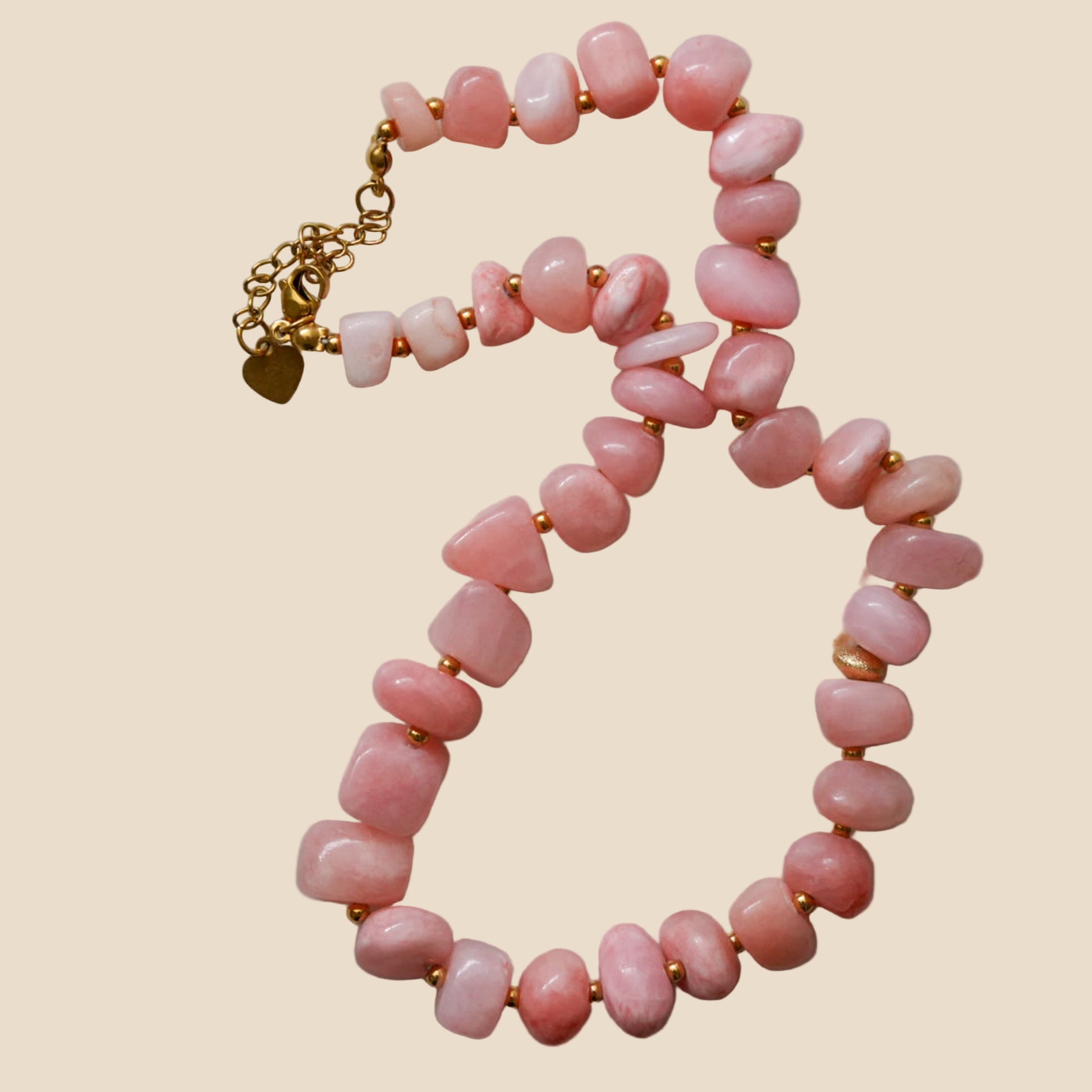Pink natural stones necklace 