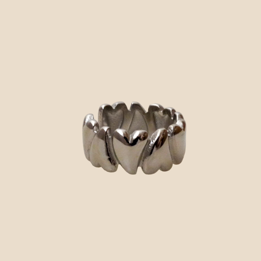 Stainless steel heart open ring